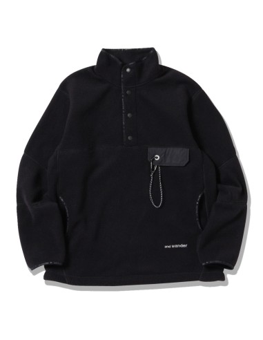 And Wander Wool Fleece Pullover Black Découvrez la collection