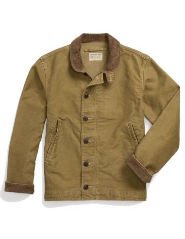 RRL by Ralph Lauren Corduroy-Collar Cotton Deck Jacket Khaki Drab Comparez et commandez 