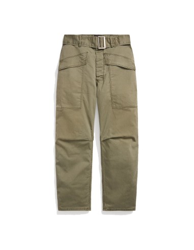 RRL by Ralph Lauren Womens Herrinbone Twill Cargo Trouser Faded Olive destockage