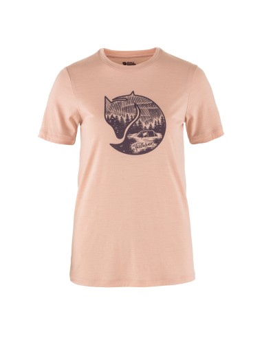 Fjallraven Womens Abisko Wool Fox SS T-Shirt Chalk Rose / Port Faites des économies