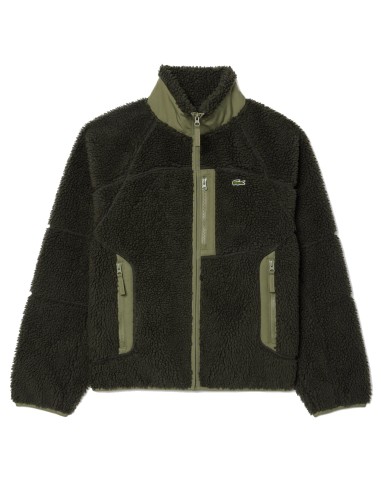 Lacoste Colourblock Fleece Zip-Up Jacket Khaki Green Toutes les collections ici