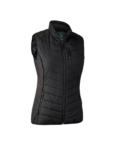 Deerhunter Womens Caroline Padded Waistcoat with knit Black soldes