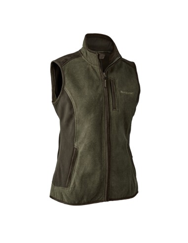 Deerhunter Womens Pam Bonded Fleece Waistcoat Graphite Green Melange l'achat 