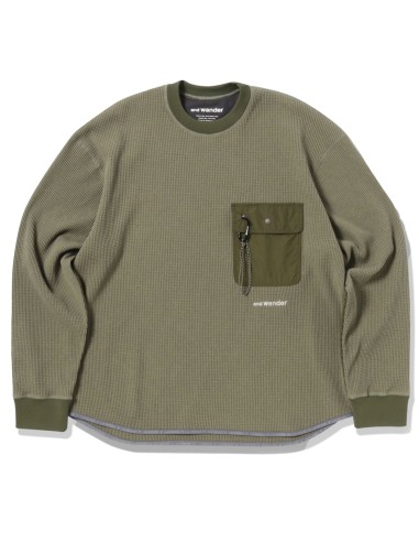 And Wander Pe Waffle L/S Tee Khaki hantent personnes