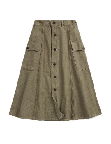 RRL by Ralph Lauren Womens Olive Slub Denim Skirt Olive Comparez et commandez 