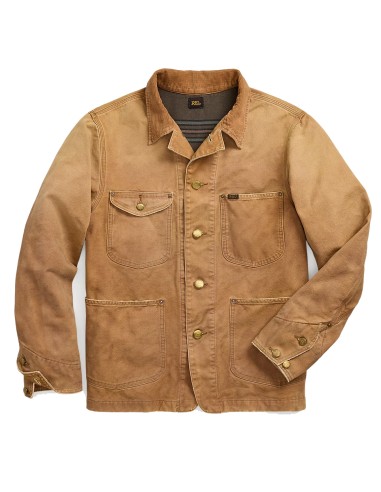 RRL by Ralph Lauren Corduroy-Collar Canvas Jacket Vintage Khaki acheter en ligne