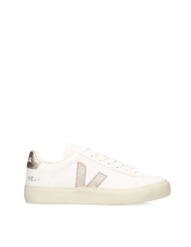 Veja Womens Campo Chromefree Leather Trainer Extra-White Platine Fin de série