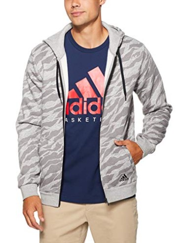 Adidas Mens Ess Aop Fz Hdy Sweatshirt Amélioration de cerveau avec